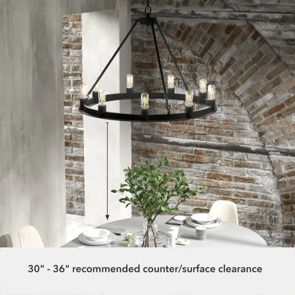 Saddlewood 9-Light Round Chandelier in Brushed Nickel - Image 10