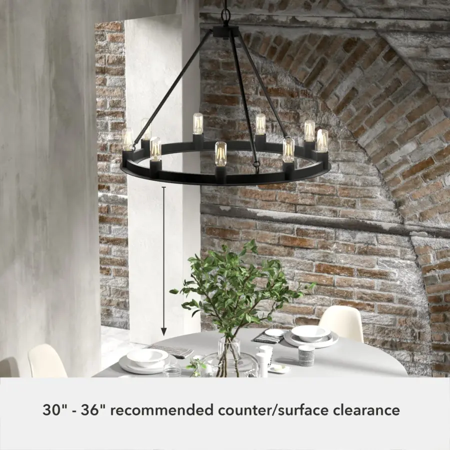 Saddlewood 9-Light Round Chandelier in Brushed Nickel - Image 10
