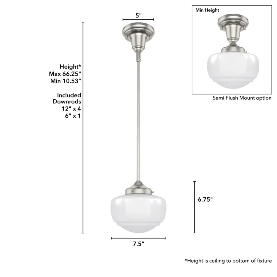 Saddle Creek One Light Pendant in Brushed Nickel - Image 7