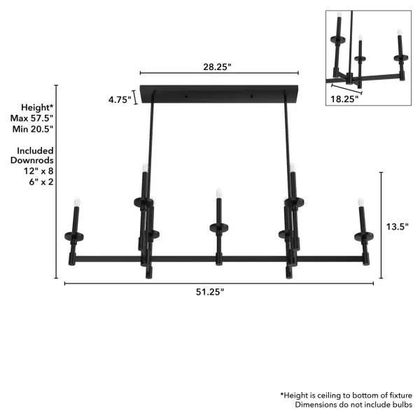 Briargrove 7-Light Linear Chandelier in Matte Black - Image 4