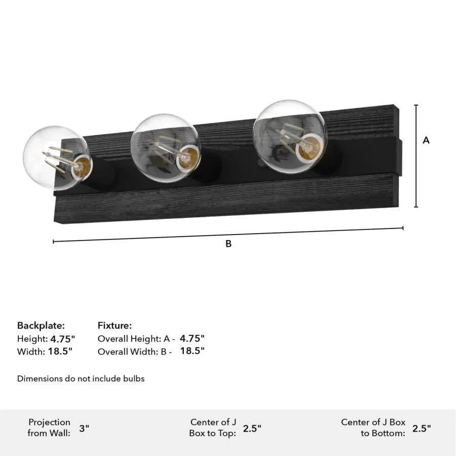 Donelson 3-Light Bathroom Vanity in Natural Black Iron - Image 4
