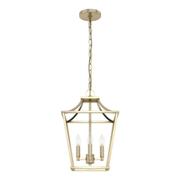 The Laurel Ridge pendant brings refined elegance to entryways and dining spaces with its open lantern silhouette and brushed nickel finish. Its compact 12-inch width makes it ideal for smaller foyers while the four-light configuration provides ample illumination.