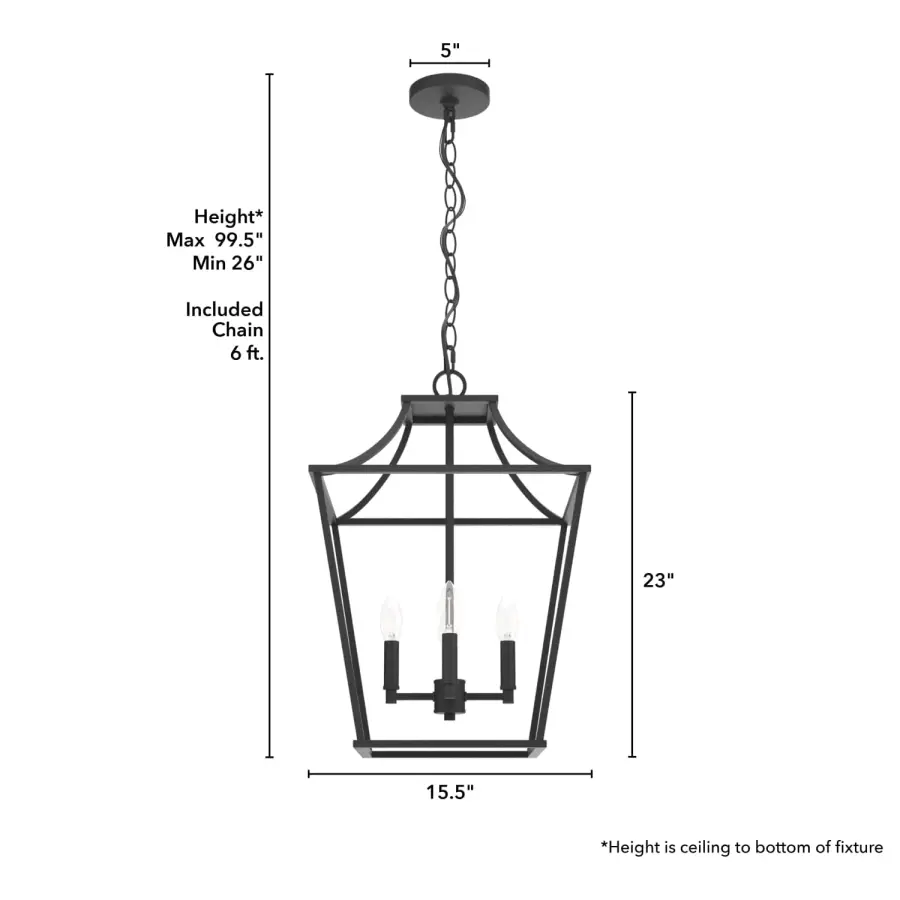 Laurel Ridge Four Light Pendant in Natural Black Iron - Image 12