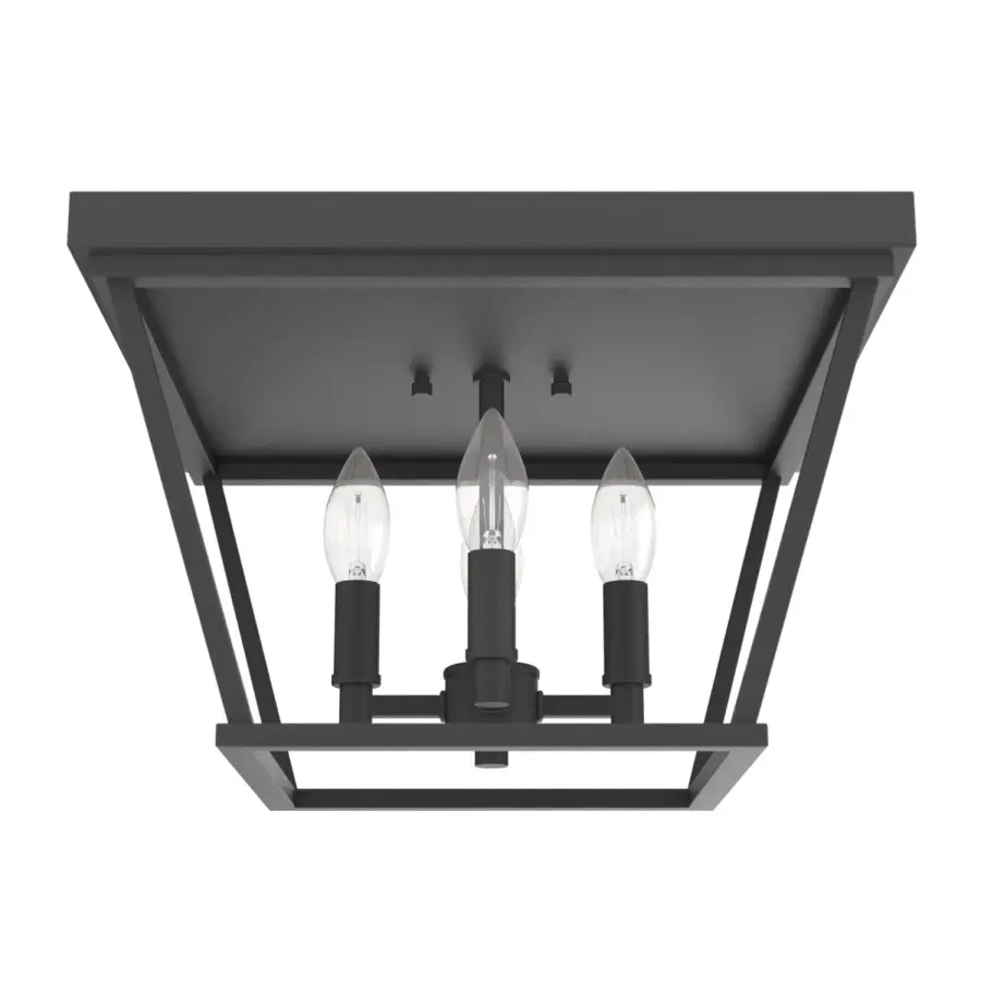 Laurel Ridge Four Light Flush Mount in Natural Black Iron - Image 1
