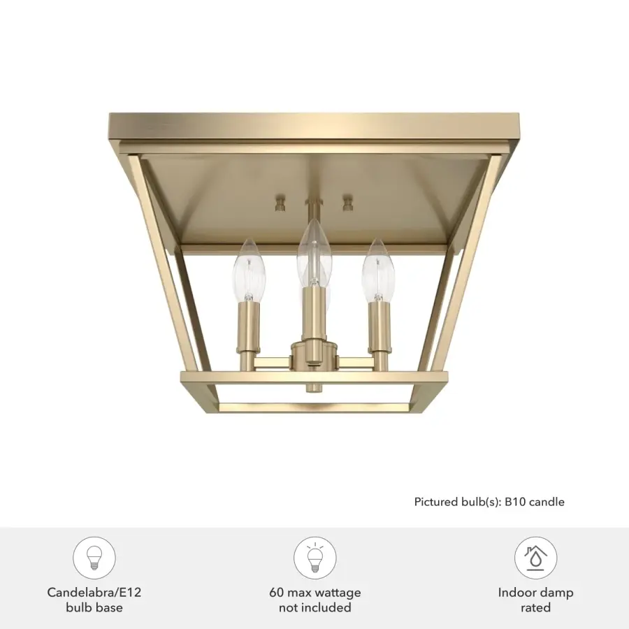 Laurel Ridge Four Light Flush Mount in Alturas Gold - Image 6