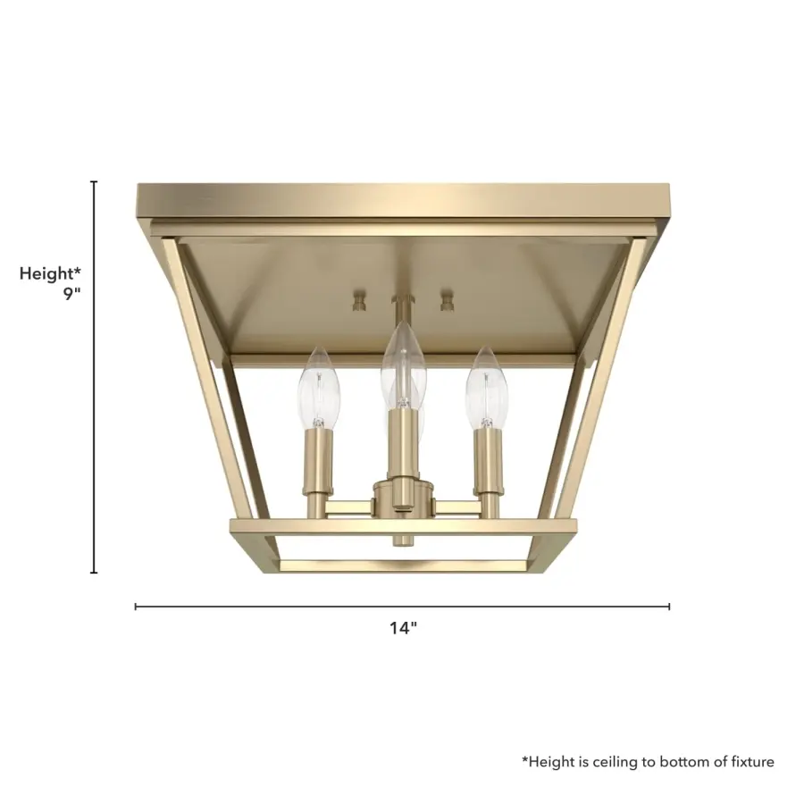 Laurel Ridge Four Light Flush Mount in Alturas Gold - Image 8