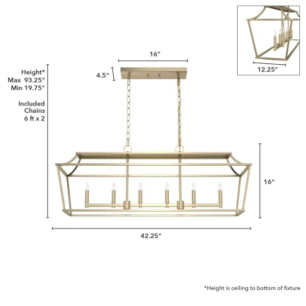 Laurel Ridge 6-Light Linear Chandelier in Brushed Nickel - Image 11