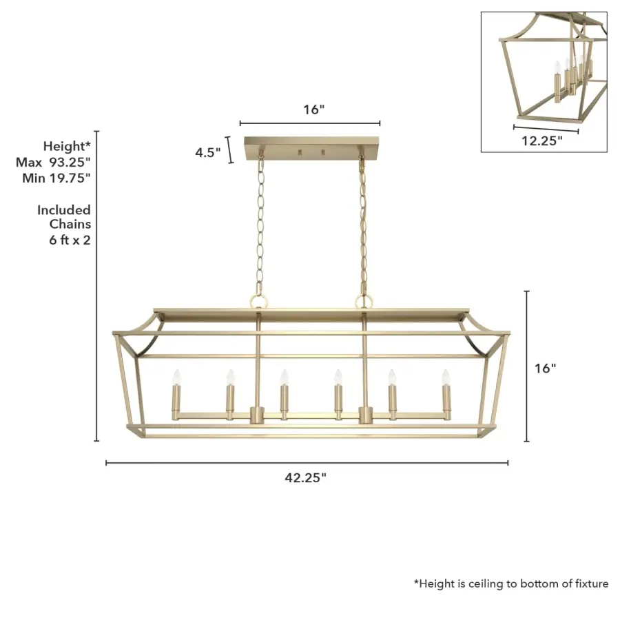 Laurel Ridge 6-Light Linear Chandelier in Brushed Nickel - Image 11