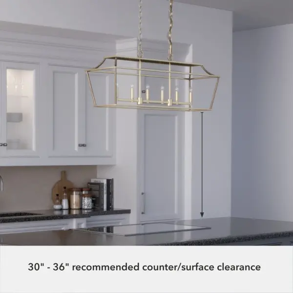 Laurel Ridge 6-Light Linear Chandelier in Brushed Nickel - Image 14