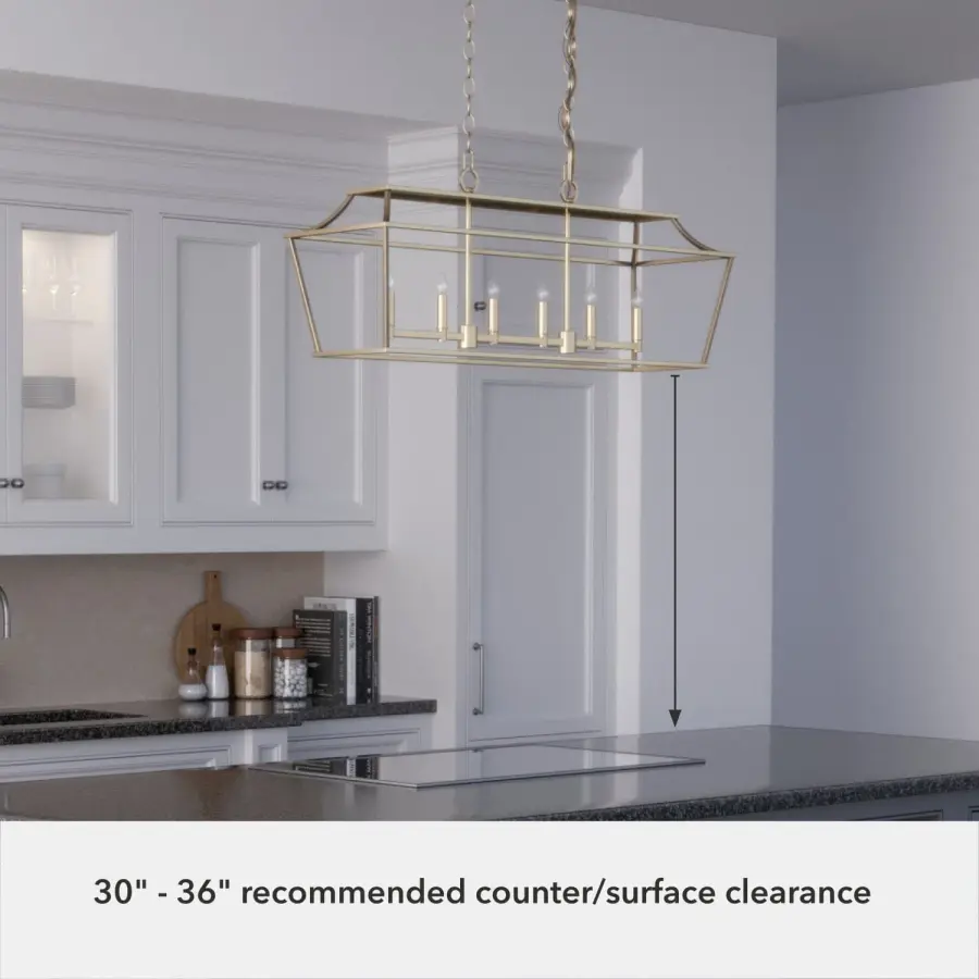 Laurel Ridge 6-Light Linear Chandelier in Brushed Nickel - Image 14