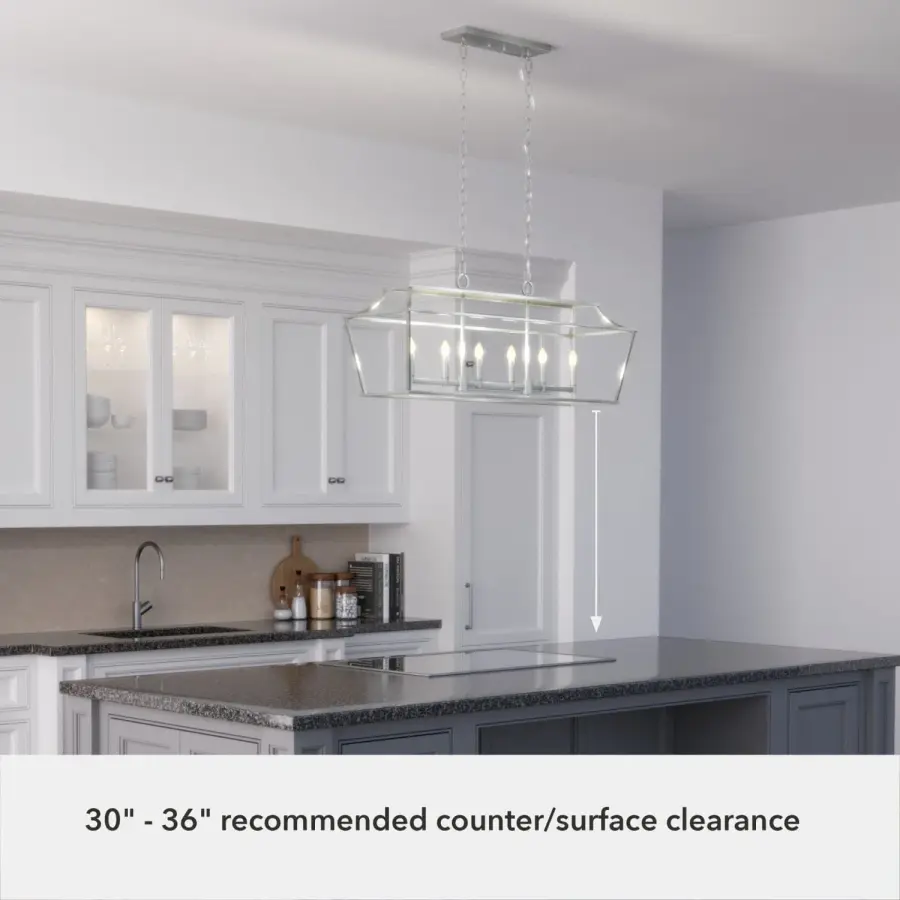 Laurel Ridge 6-Light Linear Chandelier in Brushed Nickel - Image 15