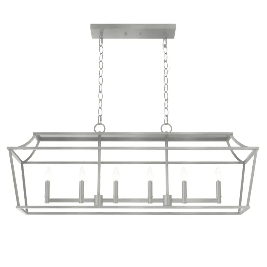 Laurel Ridge 6-Light Linear Chandelier in Brushed Nickel - Image 19