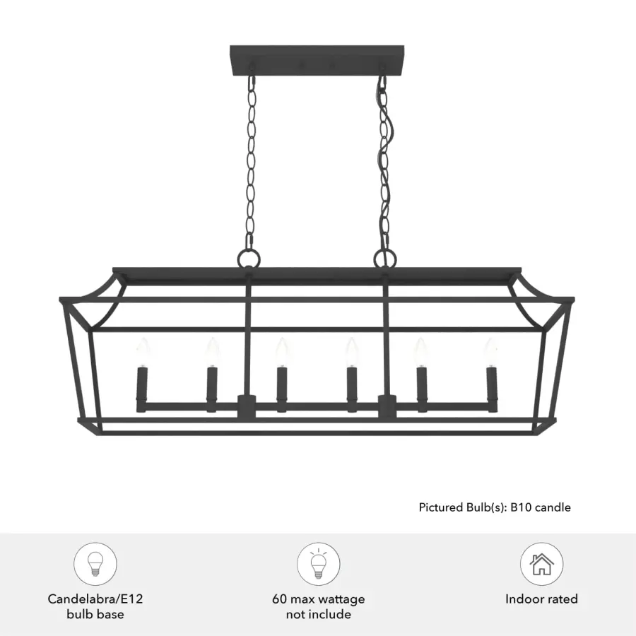 Laurel Ridge 6-Light Linear Chandelier in Brushed Nickel - Image 7