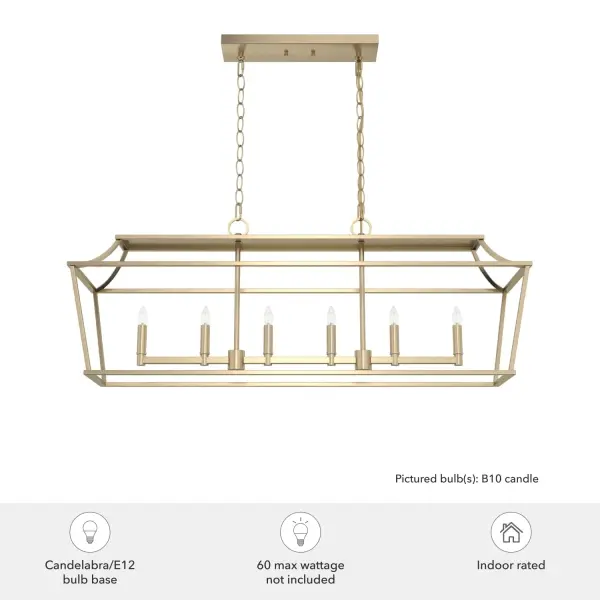 Laurel Ridge 6-Light Linear Chandelier in Brushed Nickel - Image 8