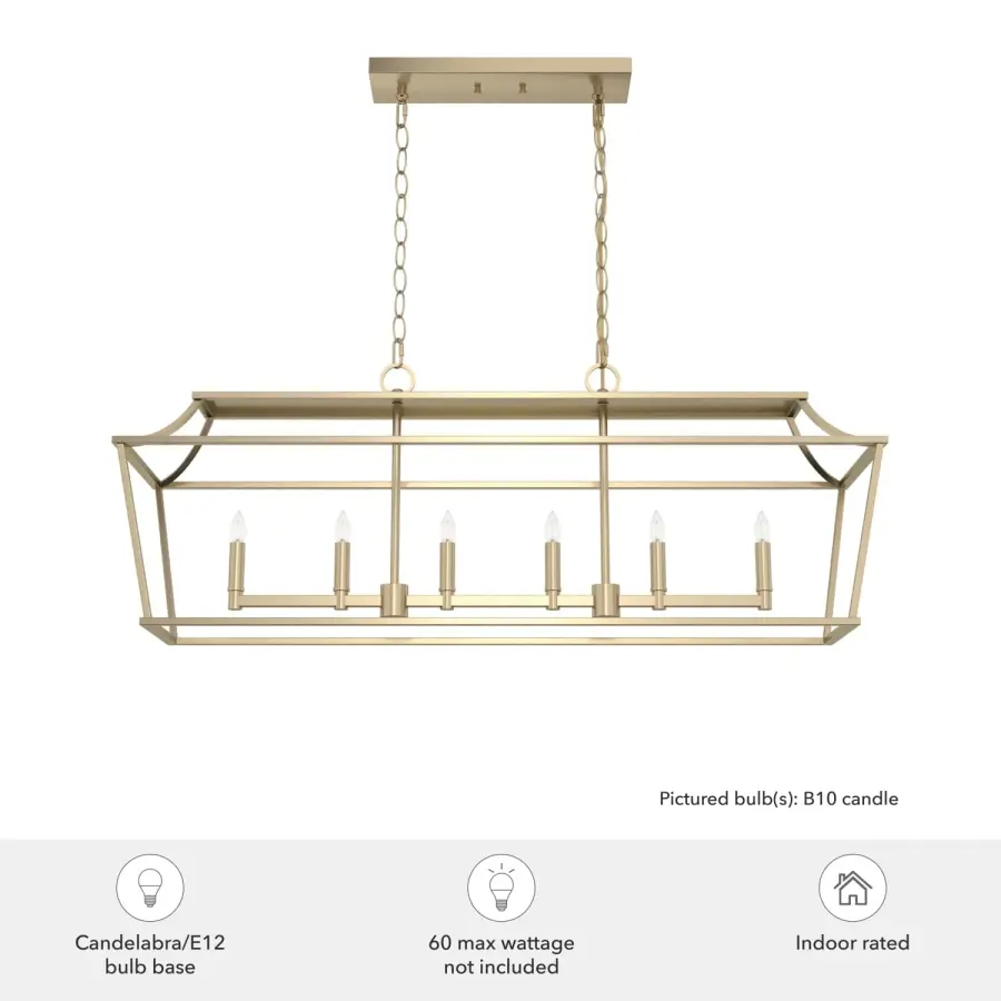 Laurel Ridge 6-Light Linear Chandelier in Brushed Nickel - Image 8
