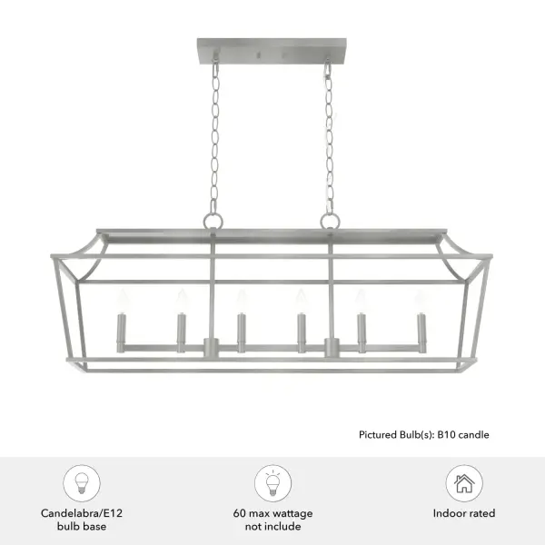 Laurel Ridge 6-Light Linear Chandelier in Brushed Nickel - Image 9