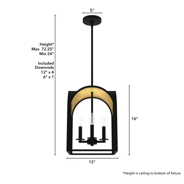 Dukestown Four Light Pendant in Natural Black Iron - Image 4