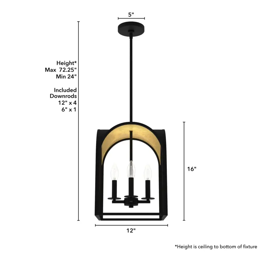 Dukestown Four Light Pendant in Natural Black Iron - Image 4