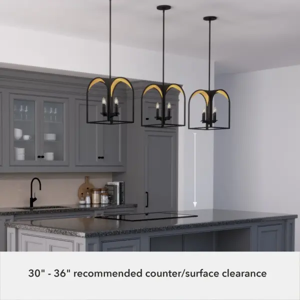 Dukestown Four Light Pendant in Natural Black Iron - Image 5