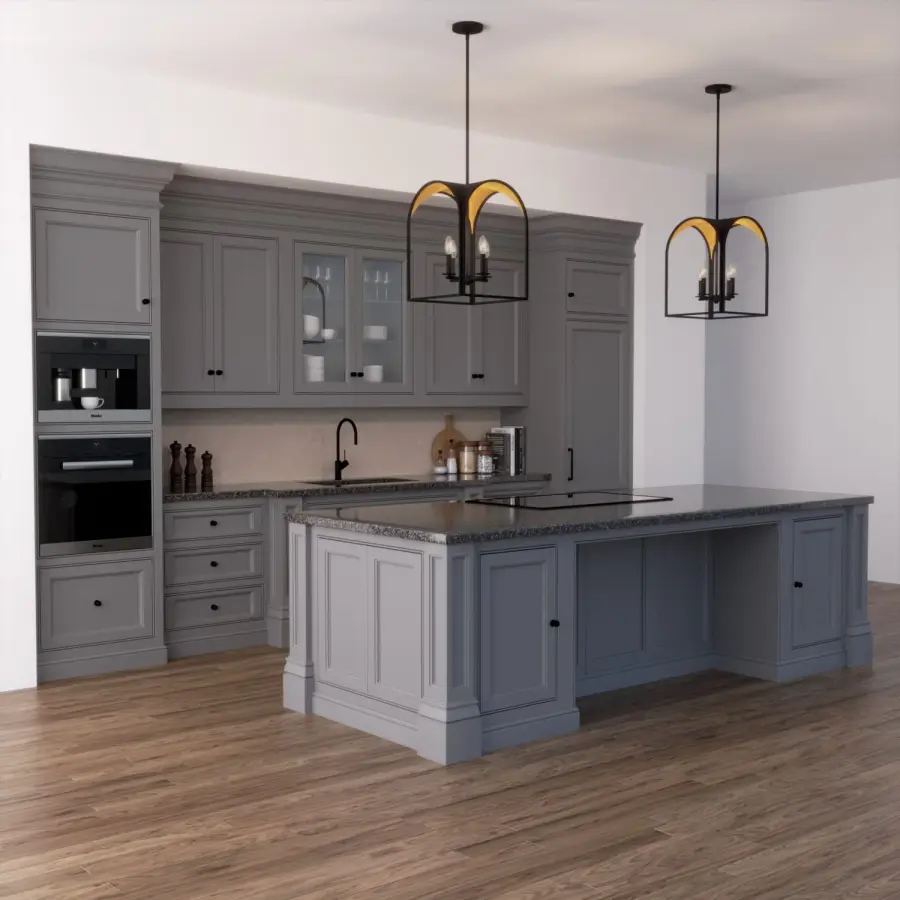 Dukestown Four Light Pendant in Natural Black Iron - Image 2