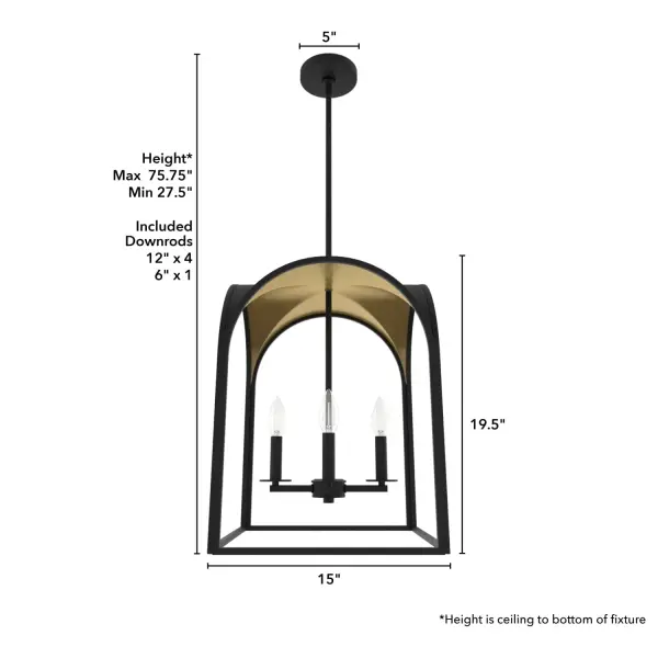Dukestown Four Light Pendant in Natural Black Iron - Image 4