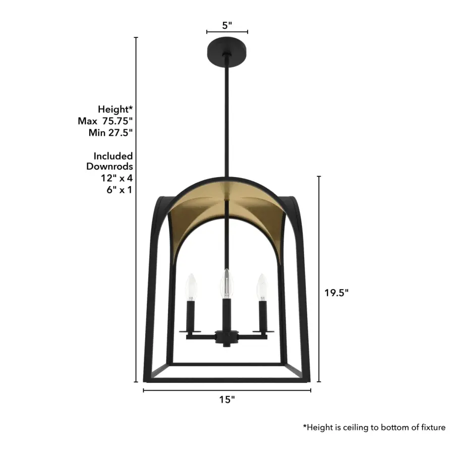 Dukestown Four Light Pendant in Natural Black Iron - Image 4