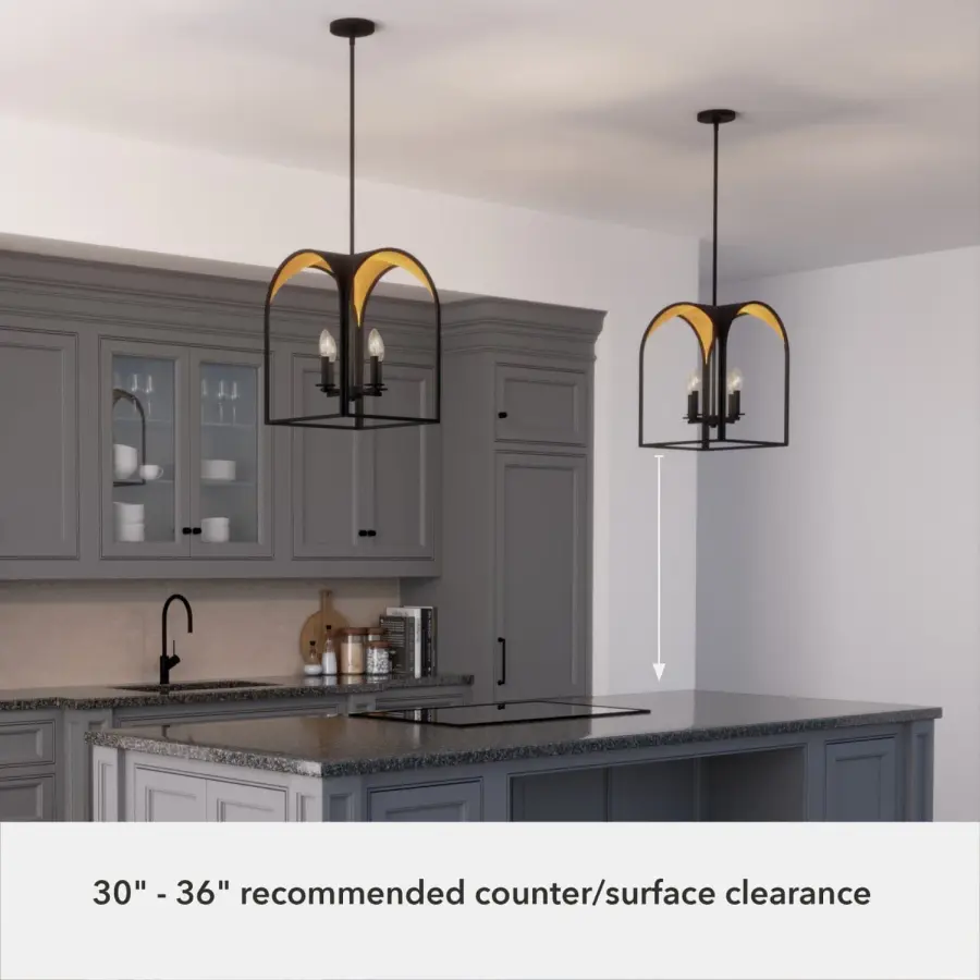 Dukestown Four Light Pendant in Natural Black Iron - Image 5
