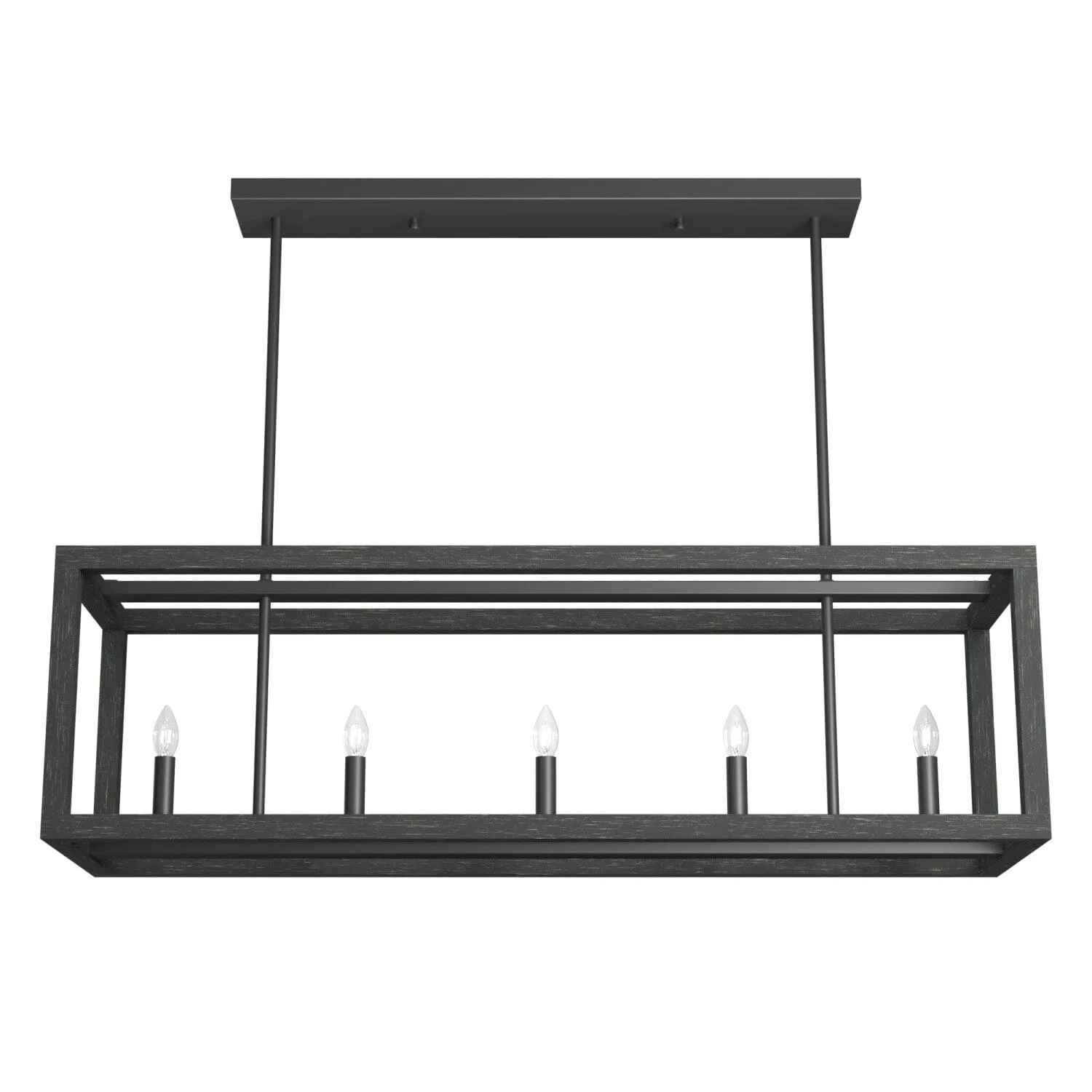 Squire Manor Five Light Linear Chandelier in Brushed Nickel