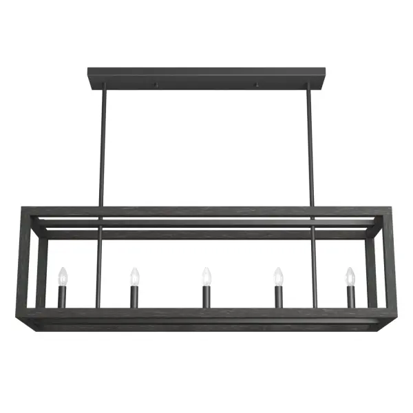 Squire Manor Five Light Linear Chandelier in Matte Black - Image 12