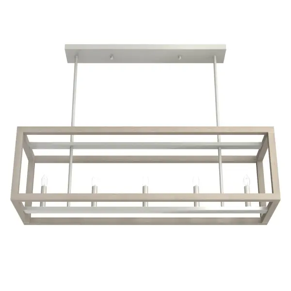 Squire Manor Five Light Linear Chandelier in Matte Black - Image 15