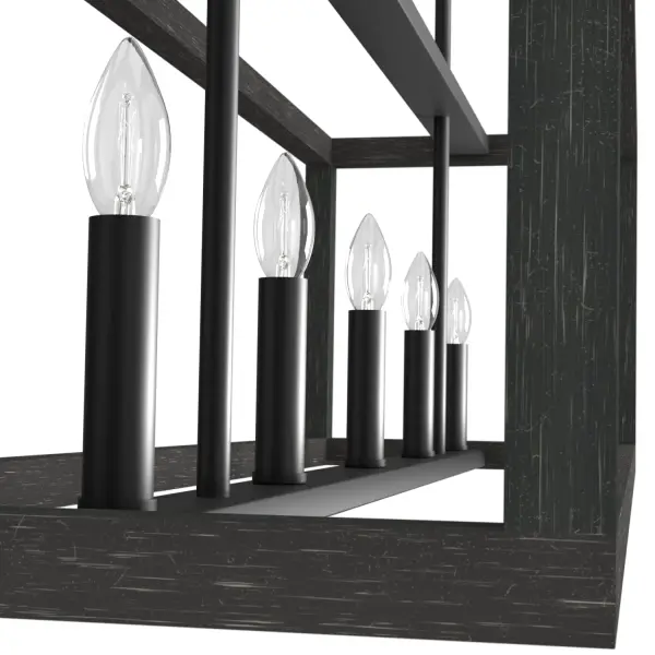 Squire Manor Five Light Linear Chandelier in Matte Black - Image 20