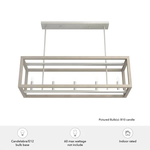 Squire Manor Five Light Linear Chandelier in Matte Black - Image 6