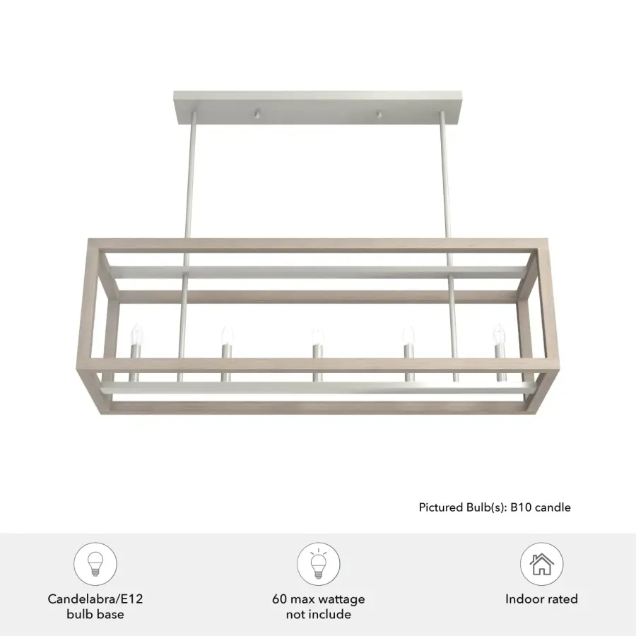 Squire Manor Five Light Linear Chandelier in Matte Black - Image 6