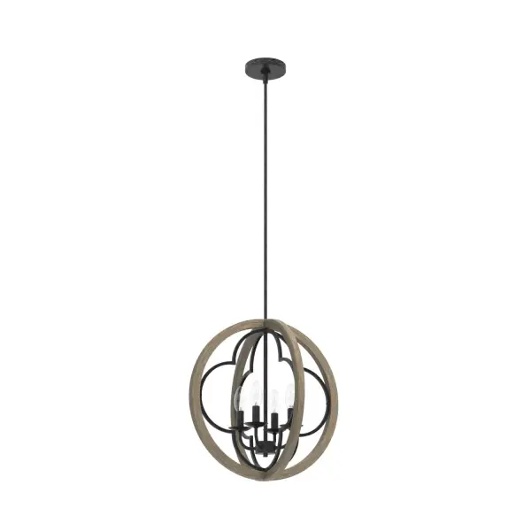 With a beautiful quatrefoil design, hang multiple Gablecrest pendant lights above the dining room table for a stunning, unique look. The Victorian and European design influences in the Gablecrest come together for a fresh look as kitchen island lighting in a farmhouse or French country-inspired spaces. Mix and match with other fixtures from this collection or from our ceiling fan designs. Rated for indoor use only Requires 4 E12 bulbs. Bulbs not included. MADE FOR INDOORS: For use in indoor spaces like kitchens, bedrooms, living rooms, dining rooms, and entryways. BULB RECOMMENDATION: Maximum 60 W per light bulb or equivalent LED bulb. Bulbs not included. PICTURED HERE: Match our image using B10 Candle light bulbs. CUSTOMIZABLE HANGING OPTIONS: With the minimum required downrod, the hanging length is 27.5 inches. When using all of the included downrod, the maximum hanging length is 75.5 inches. WARRANTY: One-year limited warranty backed by the trusted experts at Hunter.
