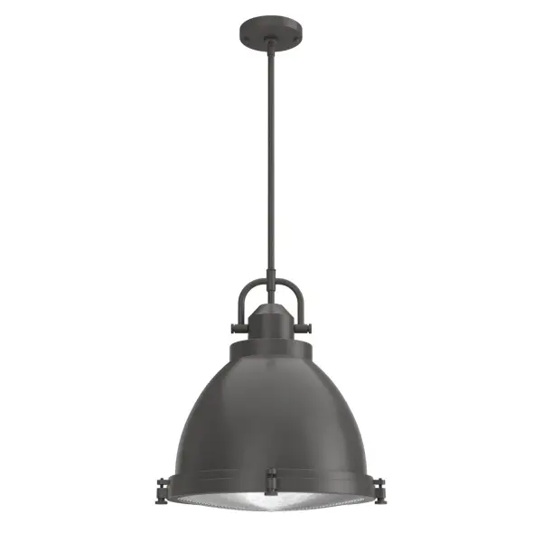 The Bridgemoor oversized pendant light makes an impact. The rustic hardware detailing gives this modern industrial pendant light an authentic and warm aesthetic, perfect for farmhouse style and other casual spaces. With a robust diameter and sockets, this extra-large pendant's style and light output are industrial-sized. Mix and match with other fixtures from this collection or from our ceiling fan designs. Rated for indoor use only Requires 3 E26 bulbs. Bulbs not included. MADE FOR INDOORS: For use in indoor spaces like kitchens, bedrooms, living rooms, dining rooms, and entryways. BULB RECOMMENDATION: Maximum 60 W per light bulb or equivalent LED bulb. Bulbs not included. CUSTOMIZABLE HANGING OPTIONS: With the minimum required downrod, the hanging length is 27 inches. When using all of the included downrod, the maximum hanging length is 75 inches. WARRANTY: One-year limited warranty backed by the trusted experts at Hunter.