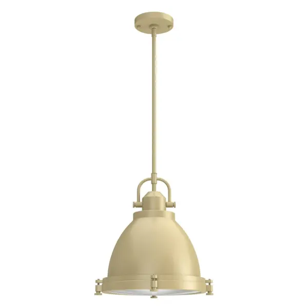 The Bridgemoor is a modern interpretation of classic industrial design. The rustic hardware detailing gives this modern industrial pendant light an authentic and warm aesthetic. It's perfect for farmhouse style and other casual spaces. Through the clear holophane glass, this pendant provides plenty of opportunity for light output. Mix and match with other fixtures from this collection or from our ceiling fan designs. Rated for indoor use only Requires 2 E26 bulbs. Bulbs not included. MADE FOR INDOORS: For use in indoor spaces like kitchens, bedrooms, living rooms, dining rooms, and entryways. BULB RECOMMENDATION: Maximum 60 W per light bulb or equivalent LED bulb. Bulbs not included. CUSTOMIZABLE HANGING OPTIONS: With the minimum required downrod, the hanging length is 23.25 inches. When using all of the included downrod, the maximum hanging length is 71.25 inches. WARRANTY: One-year limited warranty backed by the trusted experts at Hunter.