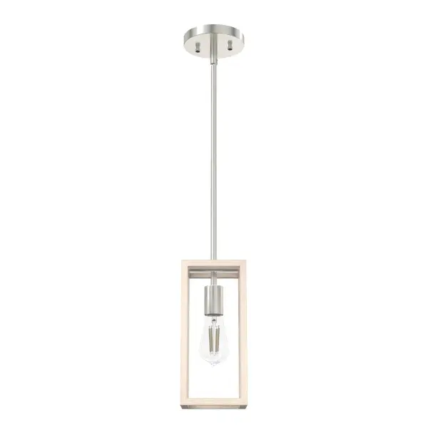 Modern and welcoming. The Squire Manor mini pendant will add shine to your day. A line of three or four over your countertop will bring a modern flair to your space. A little bit farmhouse a little bit minimal, this fixture is big on style. The Squire Manor collection is at home in any setting. Mix and match with fans from our ceiling fan collections to fully finish your space. Rated for indoor use only Requires 1 E26 bulbs. Bulbs not included. MADE FOR INDOORS: For use in indoor spaces like kitchens, bedrooms, living rooms, dining rooms, and entryways. BULB RECOMMENDATION: Maximum 60 W per light bulb or equivalent LED bulb. Bulbs not included. PICTURED HERE: Match our image using ST64 Edison light bulbs. CUSTOMIZABLE HANGING OPTIONS: With the minimum required downrod, the hanging length is 19.25 inches. When using all of the included downrod, the maximum hanging length is 67.25 inches. WARRANTY: One-year limited warranty backed by the trusted experts at Hunter.