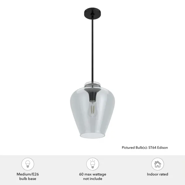 Vidria One Light Pendant in Matte Black - Image 3