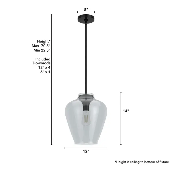 Vidria One Light Pendant in Matte Black - Image 4