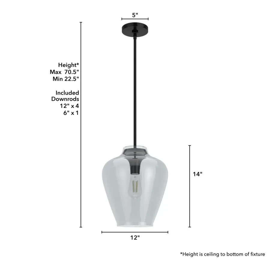 Vidria One Light Pendant in Matte Black - Image 4