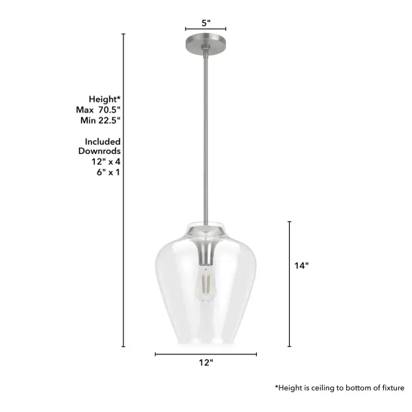 Vidria One Light Pendant in Brushed Nickel - Image 12