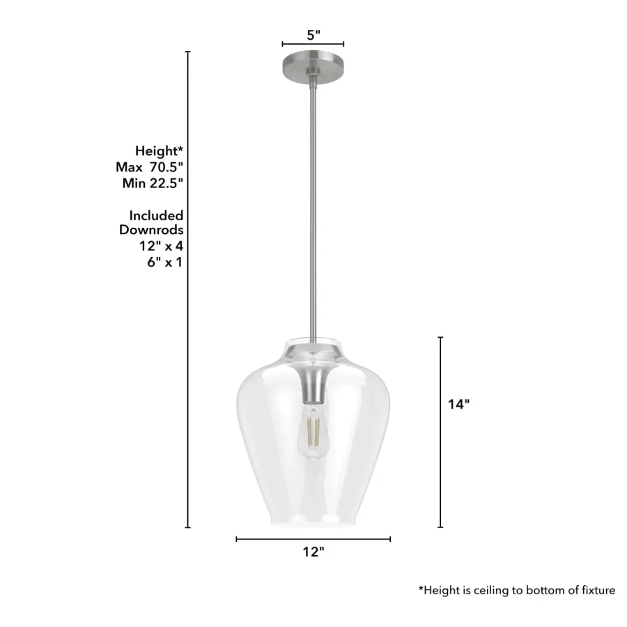 Vidria One Light Pendant in Brushed Nickel - Image 12