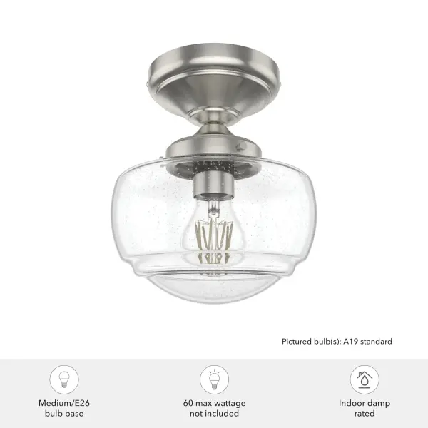 Saddle Creek One Light Semi-Flush Mount in Brushed Nickel - Image 3