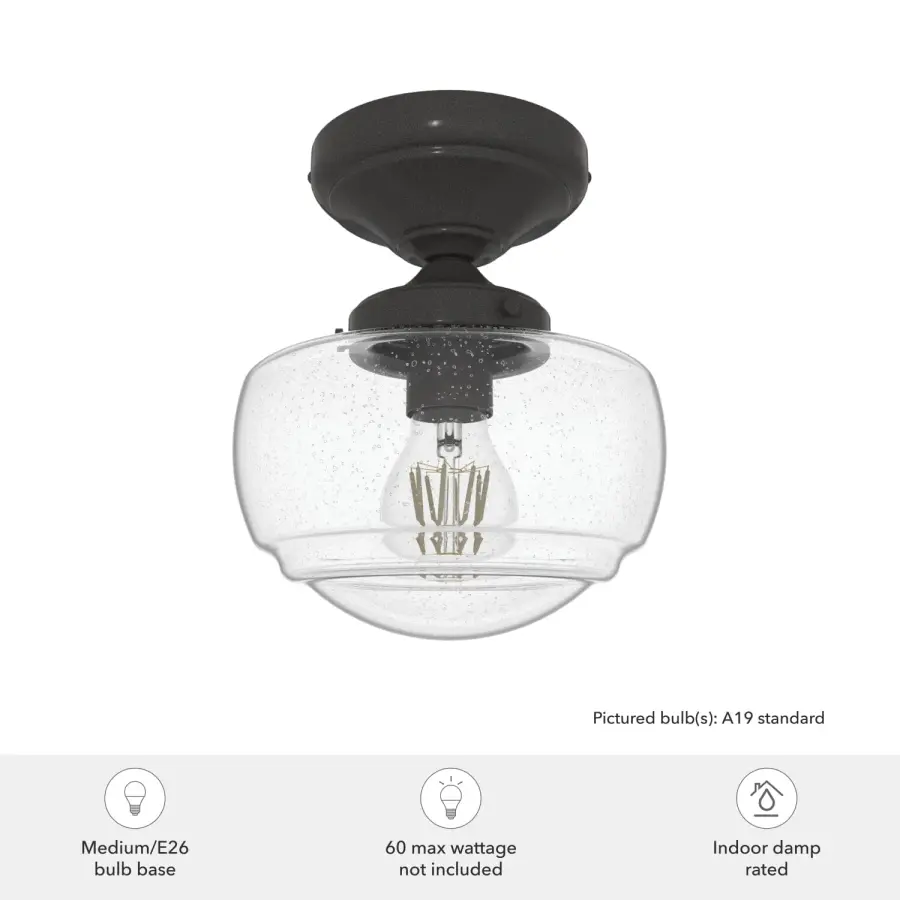 Saddle Creek One Light Semi-Flush Mount in Brushed Nickel - Image 4