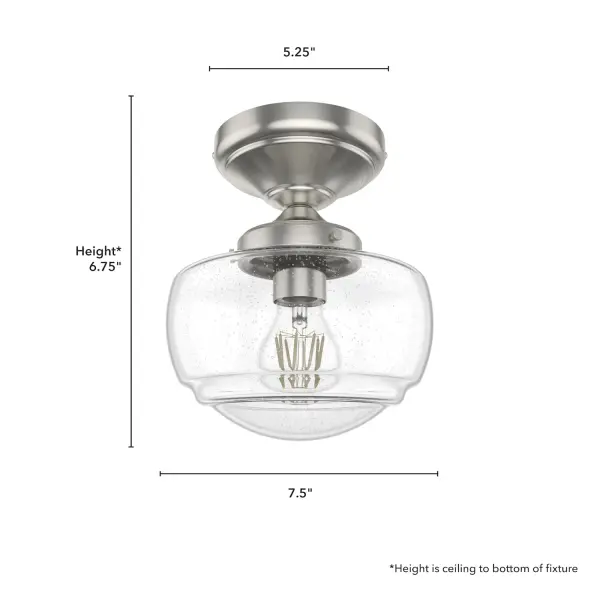 Saddle Creek One Light Semi-Flush Mount in Brushed Nickel - Image 5