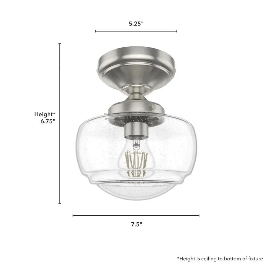 Saddle Creek One Light Semi-Flush Mount in Brushed Nickel - Image 5