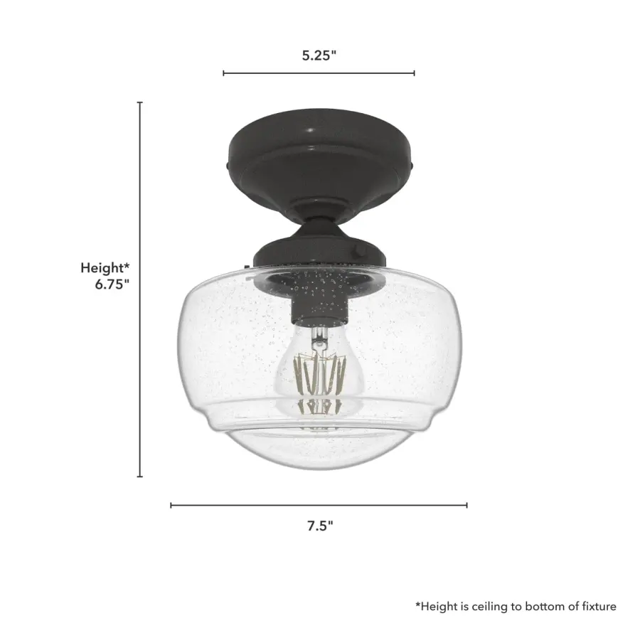 Saddle Creek One Light Semi-Flush Mount in Brushed Nickel - Image 6