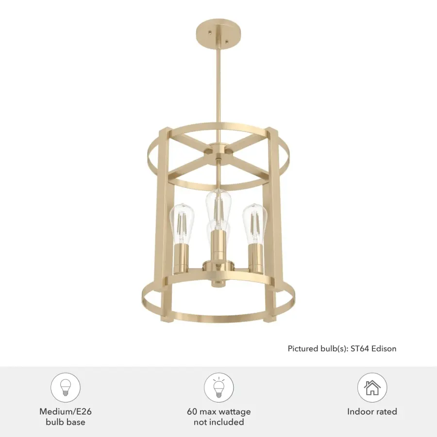 Astwood 4-Light Chandelier in Matte Black - Image 11