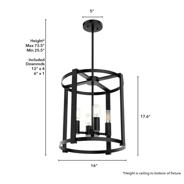 Astwood 4-Light Chandelier in Matte Black - Image 13