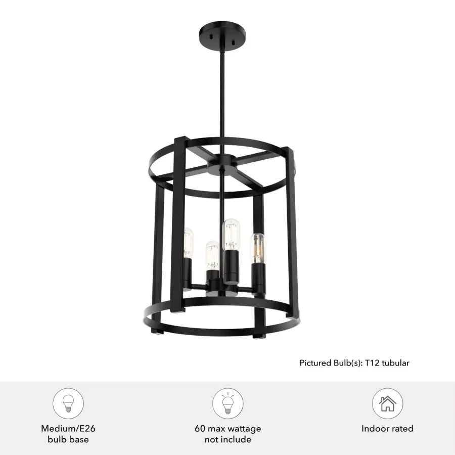 Astwood 4-Light Chandelier in Matte Black - Image 9